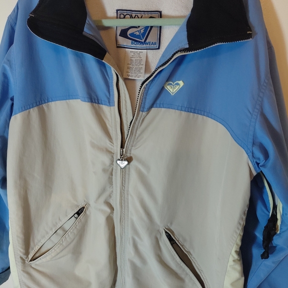 Vintage 1990s 2000s Y2K Roxy Quiksilver Fleece Lined Snowboard Ski Jacket XL - Picture 1 of 9